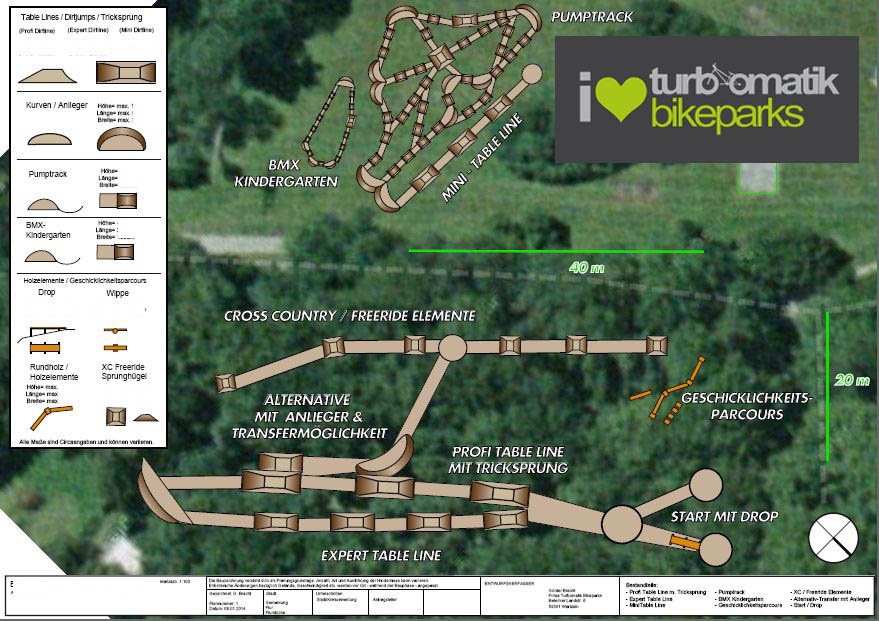 Plan / Bauplan Bikepark Pumptrack