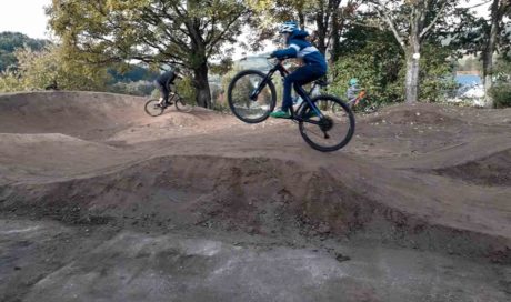 Planung Pumptrack im Garten, Jossgrund, Spessart, Streckenbau Mountainbike